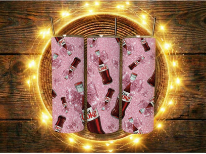 Vintage Diet Coke Themed Flip Flops, Pink Glitter Summer Beach Shoes, Unique Soft Drink Inspired Sandals, Trendy Casual Footwear