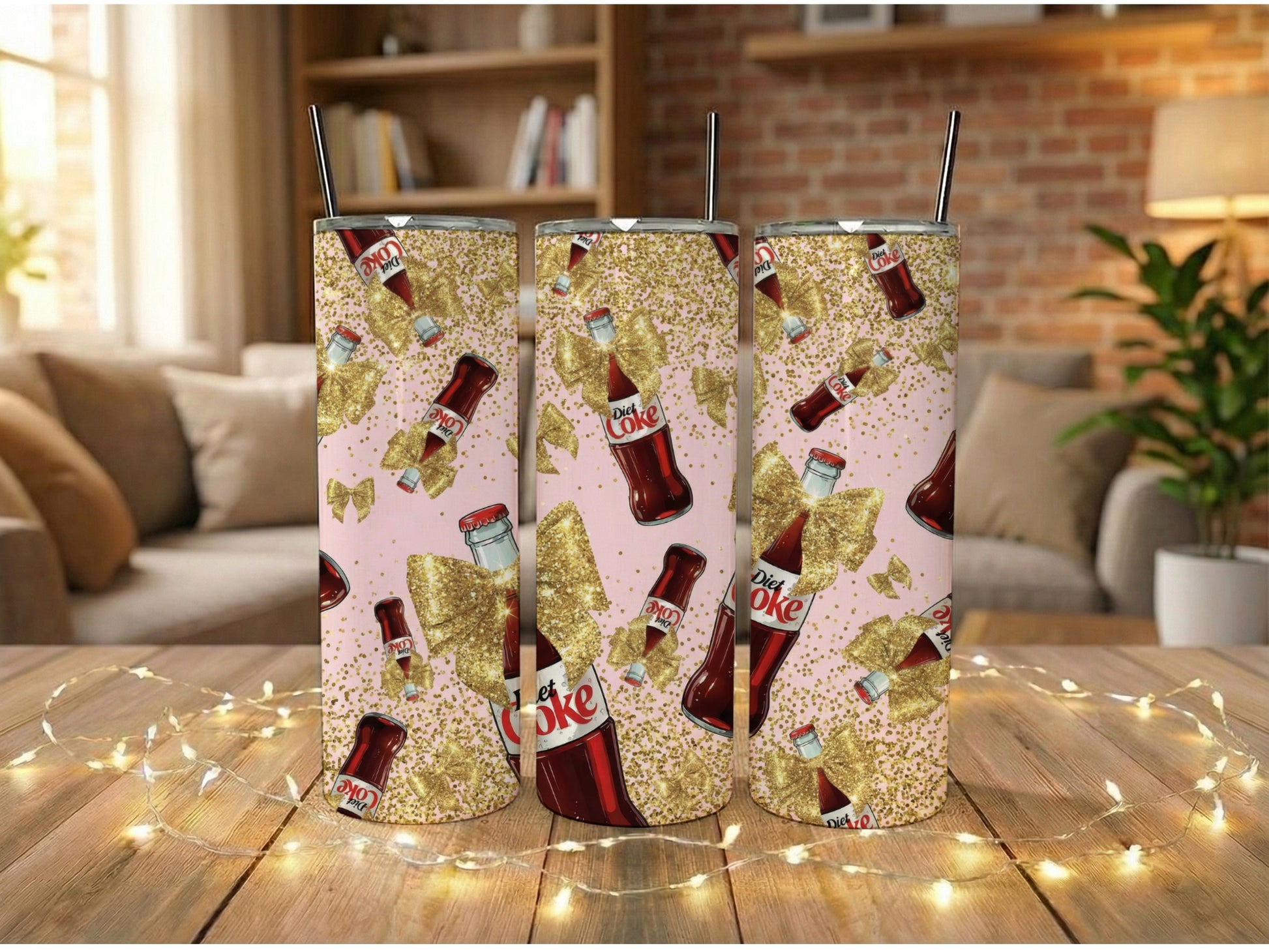 Sparkling Coke Tumbler, Glitter Insulated Cup, Custom Beverage Holder, Girly Drinkware, Unique Gift Idea, Soda Theme
