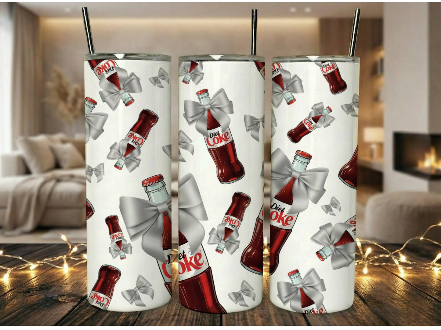 Cola Bottle Pattern Insulated Tumbler, Stainless Steel Travel Mug, Custom Soda Design Drinkware, Gift Idea