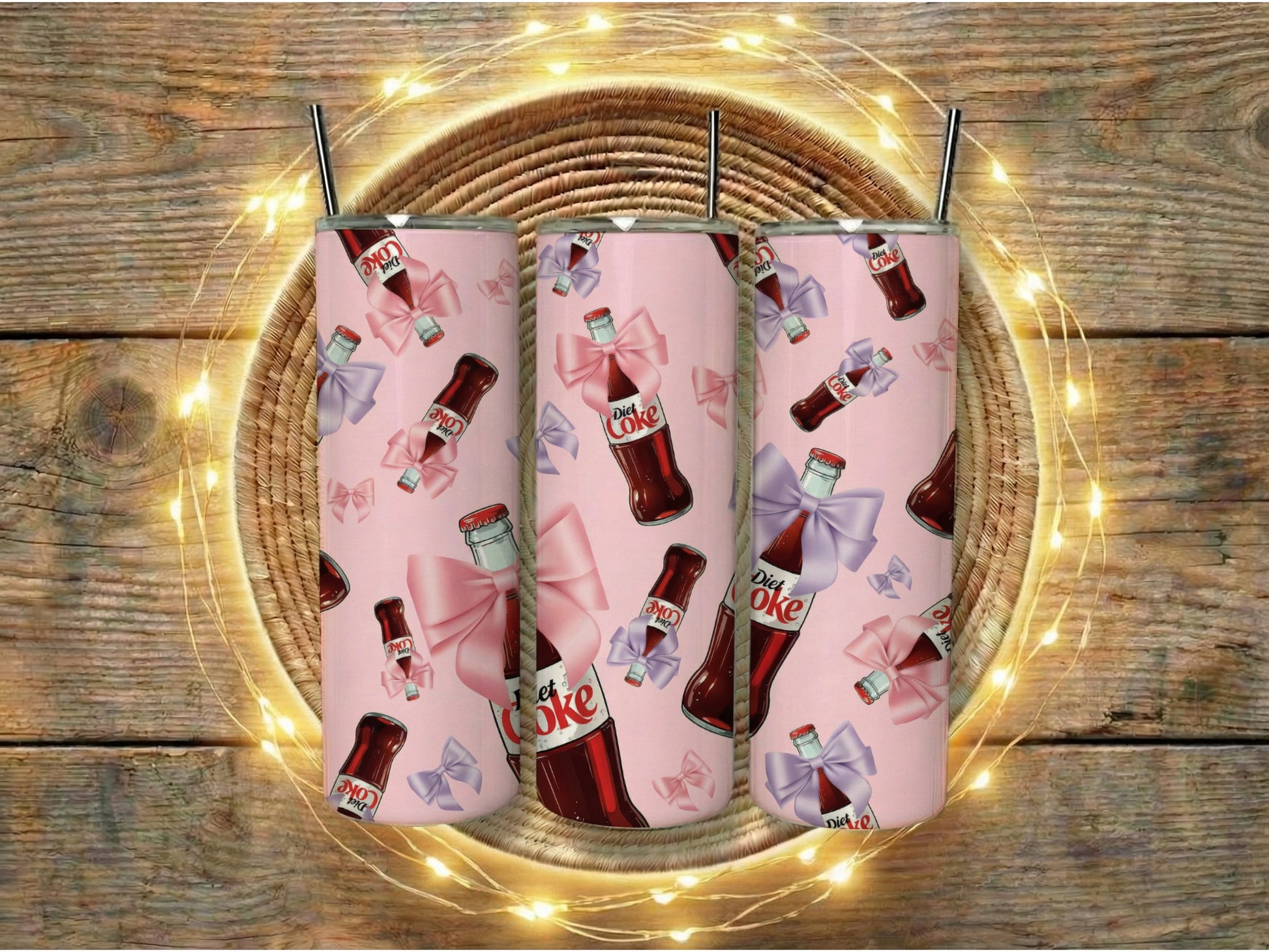 Vintage Coke Bottle Print Tumblers, Retro Pink Soda Can Coolers, Gift Idea, Beverage Holders, Unique Drinkware Set