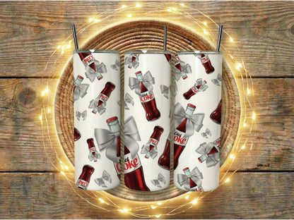 Diet Coke Printed Tumbler Cups, Unique Soda Can Design, Gift for Soda Lovers, Set of Two, Insulated Drinkware