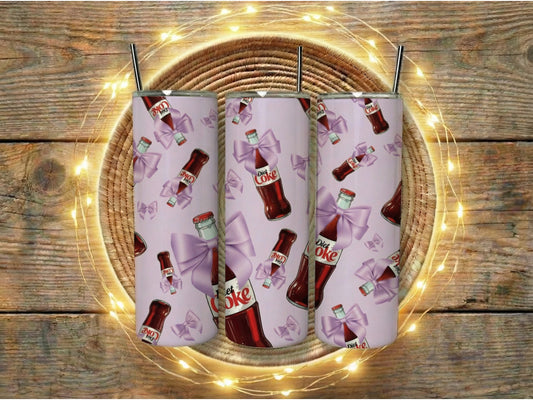 Diet Coke Can Coolers Set, Purple Beverage Insulators with Bow Design, Soda Lovers Gift, Party Favors